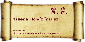 Misera Honóriusz névjegykártya